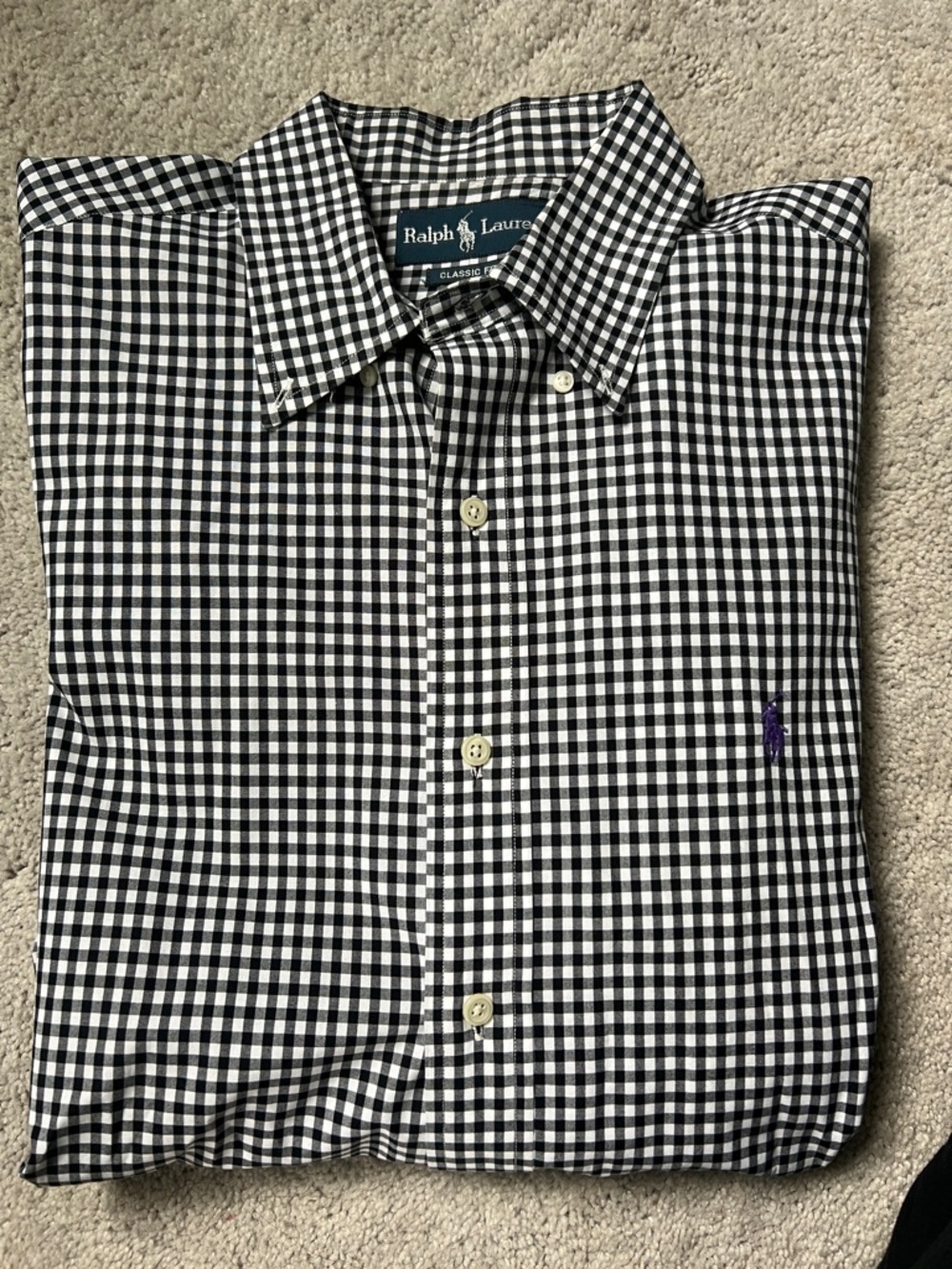 Polo by Ralph Lauren Black & White Gingham Button-Down Shirt